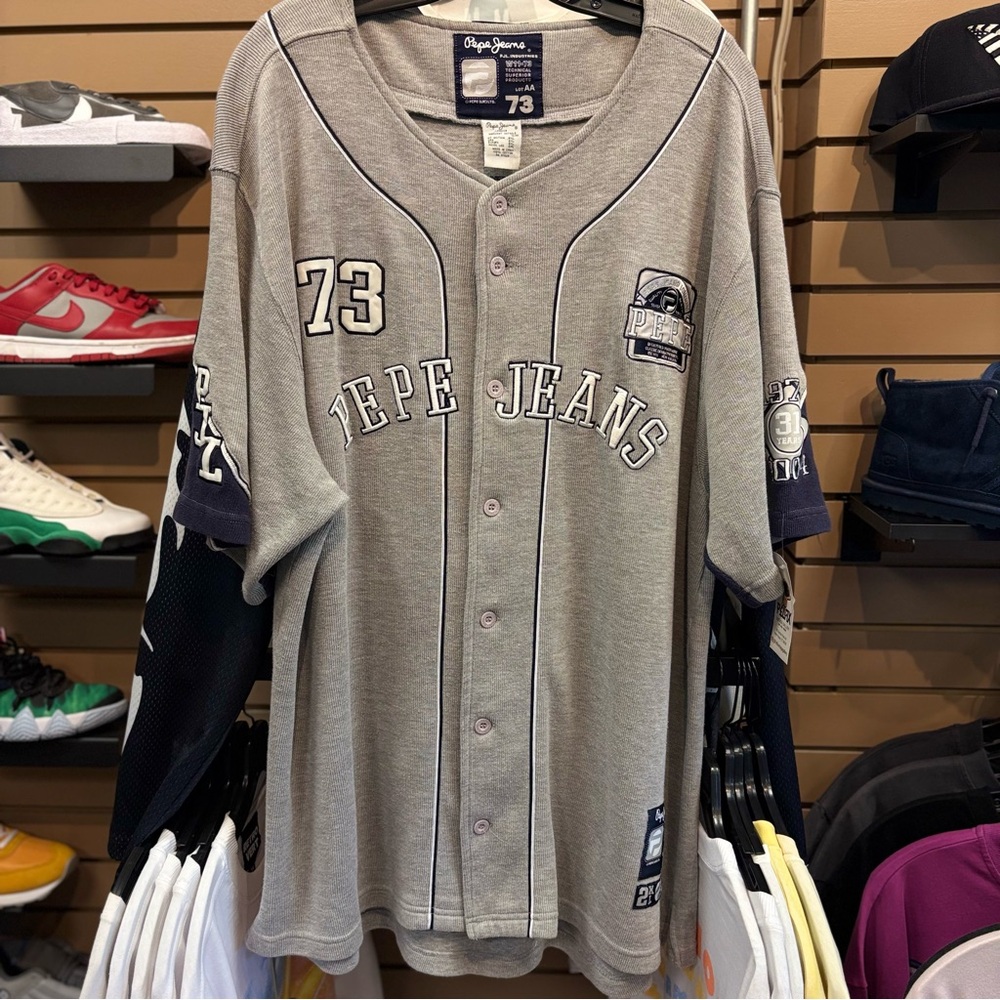 Y2K Pepe Jeans Cotton Baseball Jersey Size 2XL